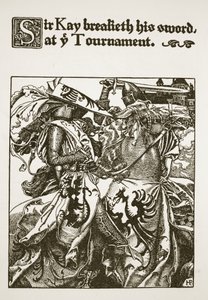 Sir Kay rompe la sua spada al torneo, illustrazione da 
